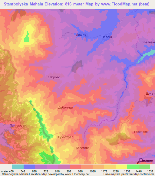 Stambolyska Mahala,Bulgaria Elevation Map