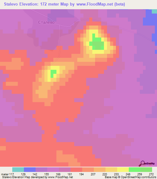 Stalevo,Bulgaria Elevation Map