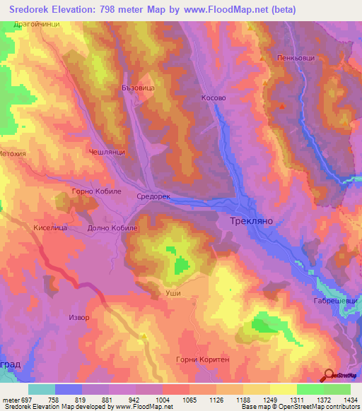 Sredorek,Bulgaria Elevation Map