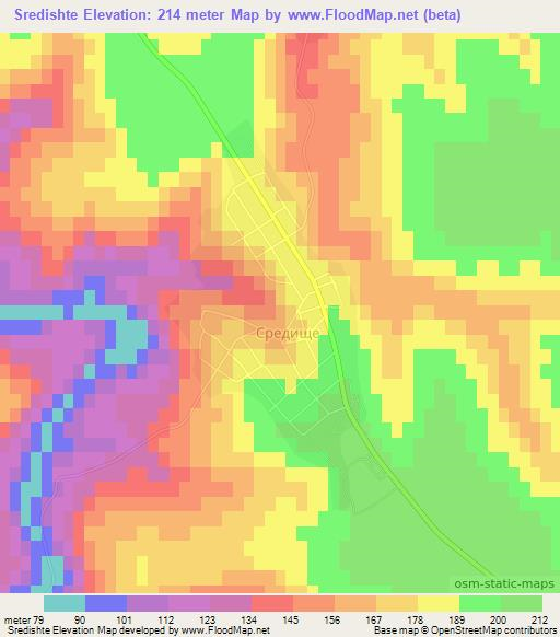 Sredishte,Bulgaria Elevation Map