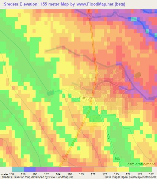 Sredets,Bulgaria Elevation Map