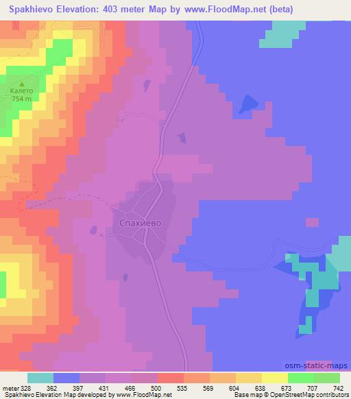 Spakhievo,Bulgaria Elevation Map