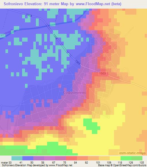 Sofronievo,Bulgaria Elevation Map