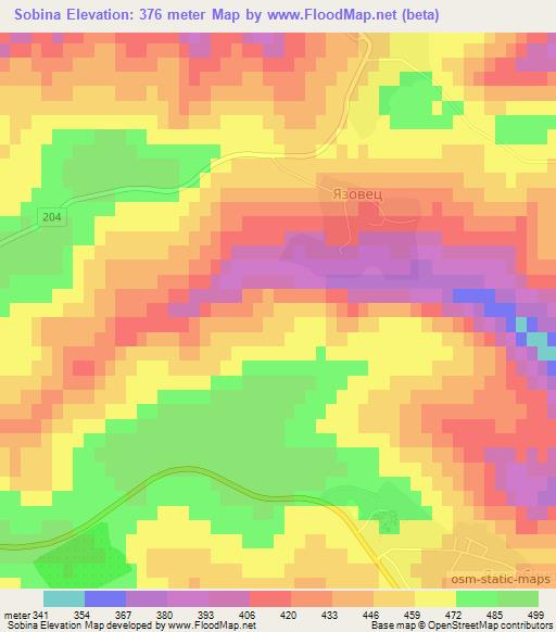 Sobina,Bulgaria Elevation Map