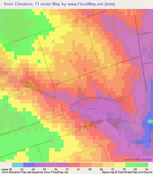 Smin,Bulgaria Elevation Map