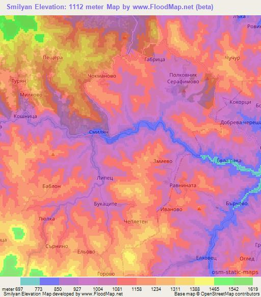 Smilyan,Bulgaria Elevation Map