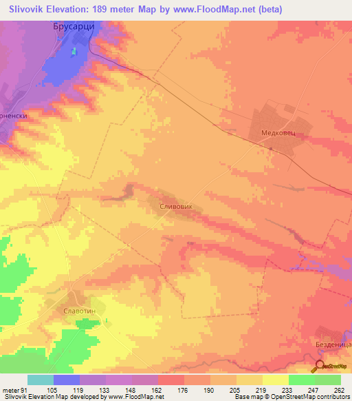 Slivovik,Bulgaria Elevation Map