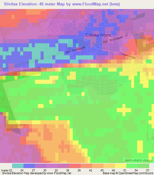 Slivitsa,Bulgaria Elevation Map
