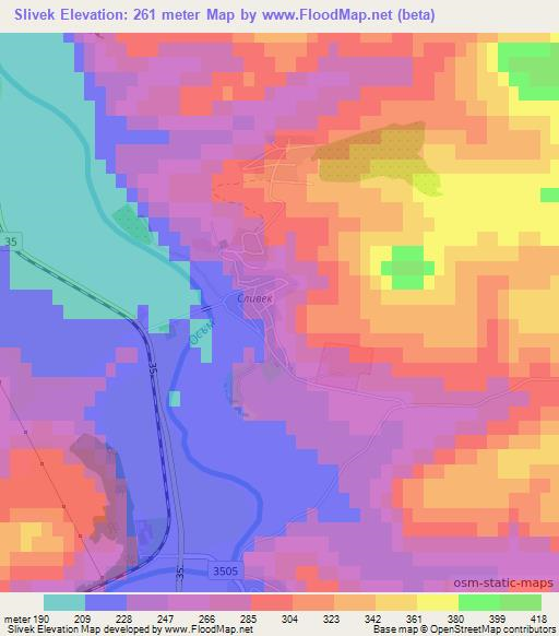 Slivek,Bulgaria Elevation Map
