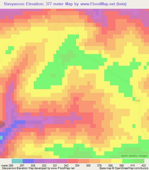 Slavyanovo,Bulgaria Elevation Map