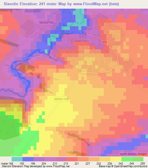 Slavotin,Bulgaria Elevation Map