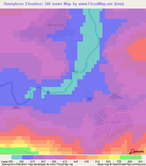 Slaveykovo,Bulgaria Elevation Map