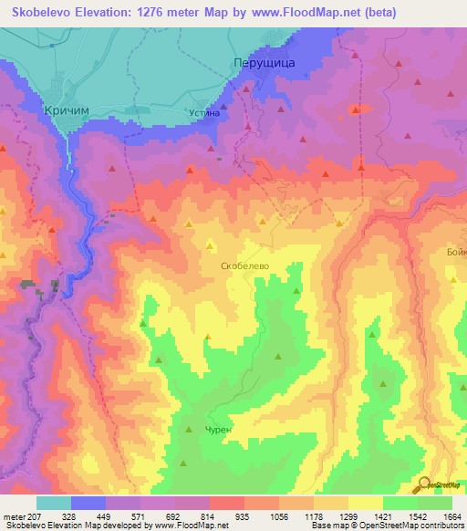 Skobelevo,Bulgaria Elevation Map