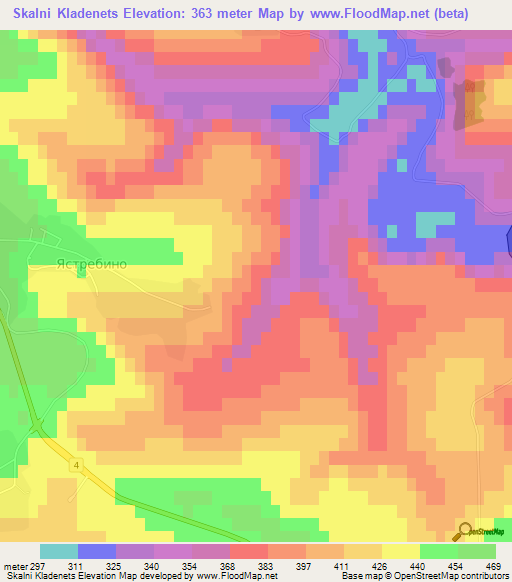 Skalni Kladenets,Bulgaria Elevation Map