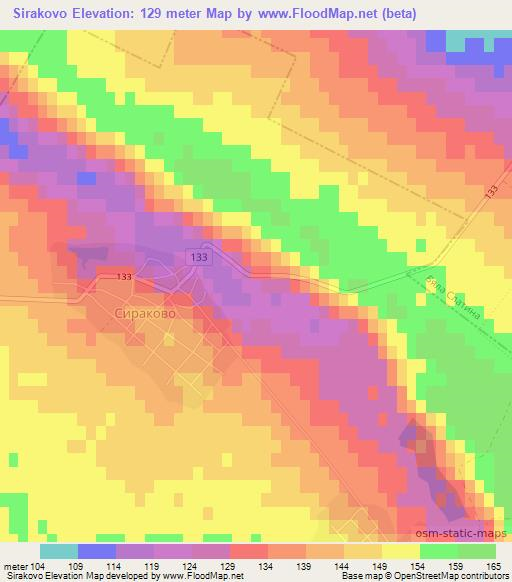 Sirakovo,Bulgaria Elevation Map