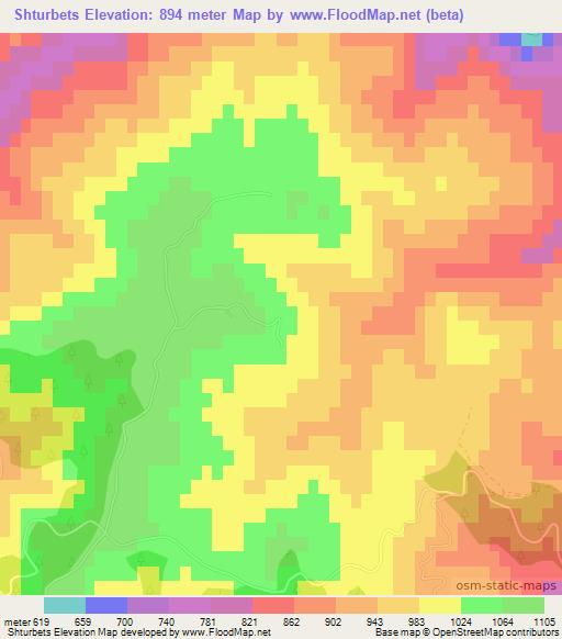 Shturbets,Bulgaria Elevation Map