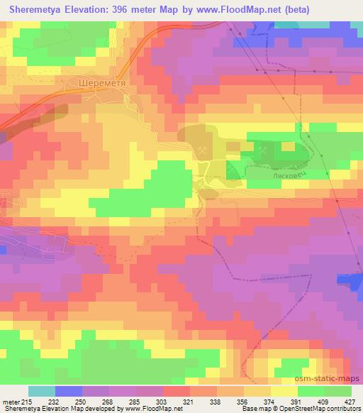 Sheremetya,Bulgaria Elevation Map