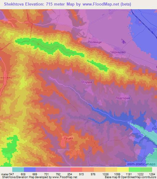 Shekhtova,Bulgaria Elevation Map