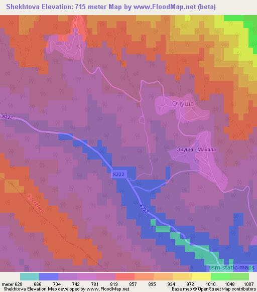 Shekhtova,Bulgaria Elevation Map