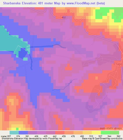 Sharbanska,Bulgaria Elevation Map