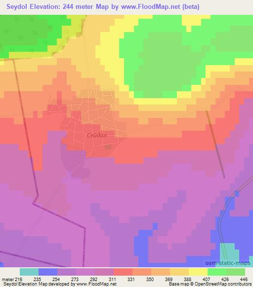 Seydol,Bulgaria Elevation Map