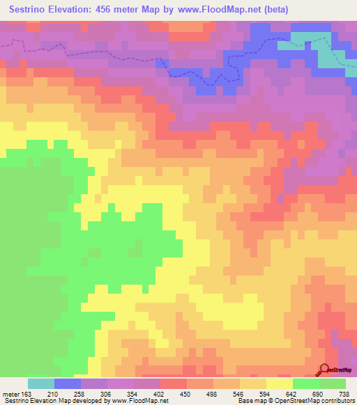 Sestrino,Bulgaria Elevation Map