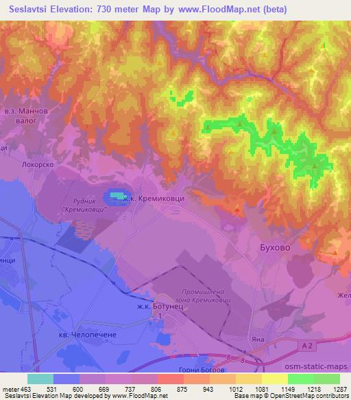 Seslavtsi,Bulgaria Elevation Map