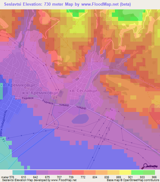 Seslavtsi,Bulgaria Elevation Map