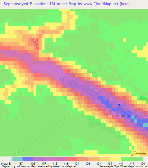 Septemvriytsi,Bulgaria Elevation Map
