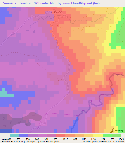 Senokos,Bulgaria Elevation Map