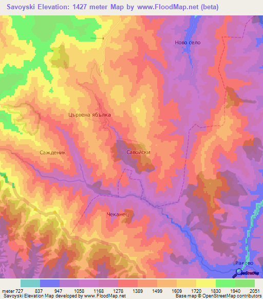 Savoyski,Bulgaria Elevation Map