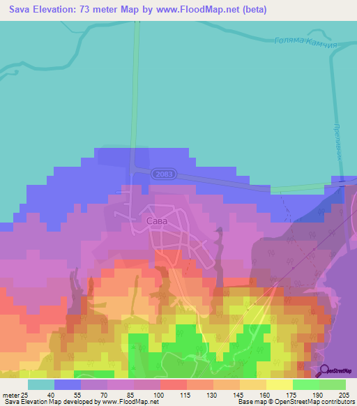 Sava,Bulgaria Elevation Map