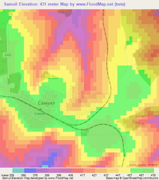 Samuil,Bulgaria Elevation Map