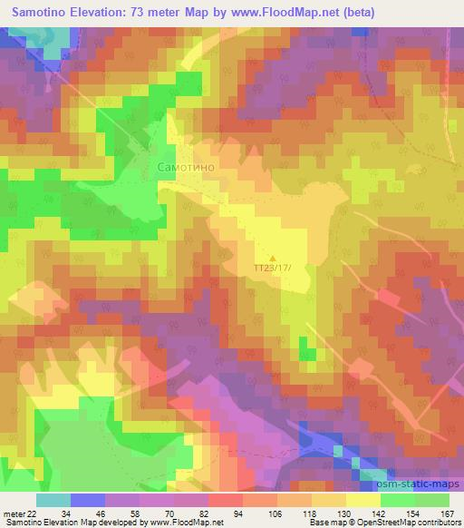 Samotino,Bulgaria Elevation Map