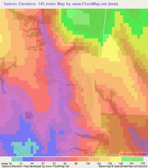 Sadovo,Bulgaria Elevation Map
