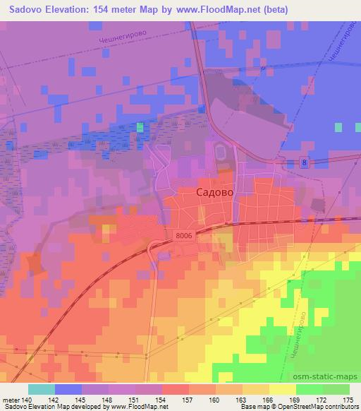 Sadovo,Bulgaria Elevation Map