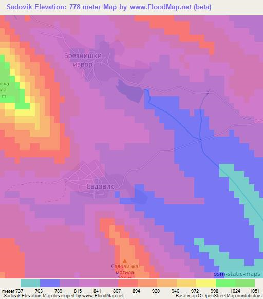 Sadovik,Bulgaria Elevation Map