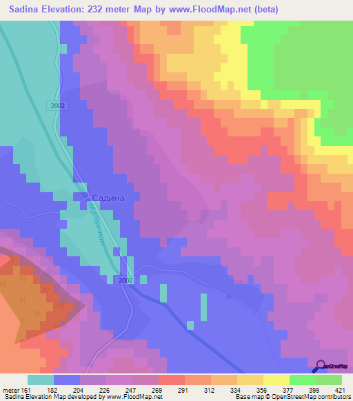 Sadina,Bulgaria Elevation Map