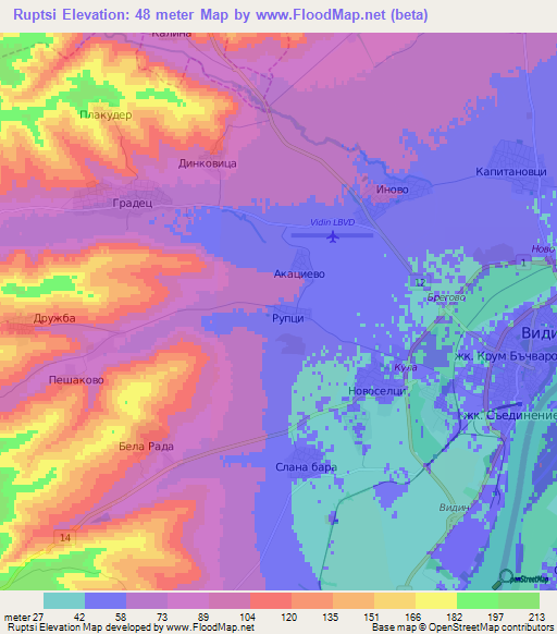 Ruptsi,Bulgaria Elevation Map