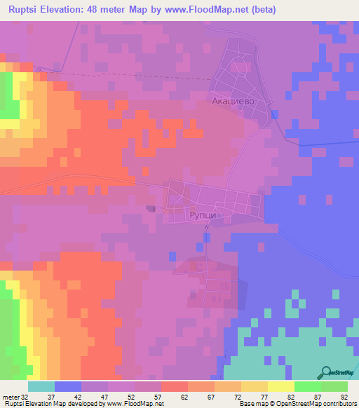 Ruptsi,Bulgaria Elevation Map