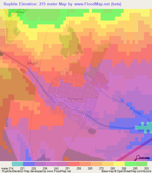Rupkite,Bulgaria Elevation Map