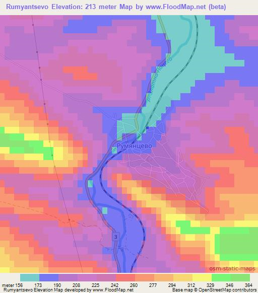 Rumyantsevo,Bulgaria Elevation Map