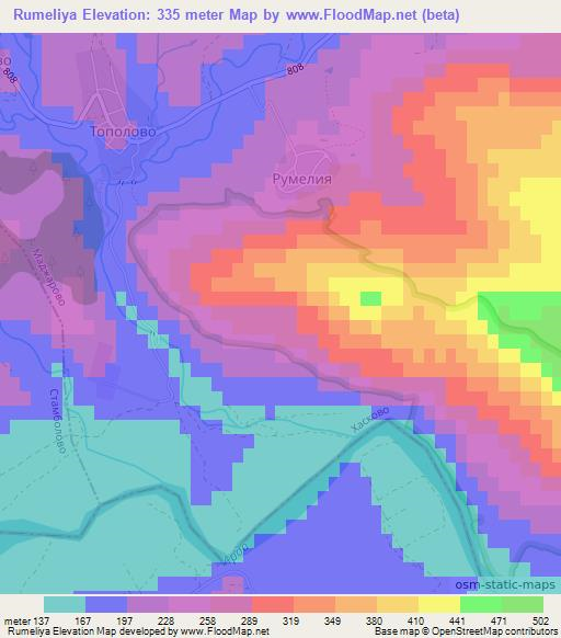Rumeliya,Bulgaria Elevation Map