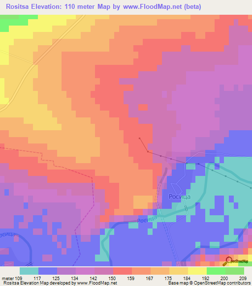 Rositsa,Bulgaria Elevation Map