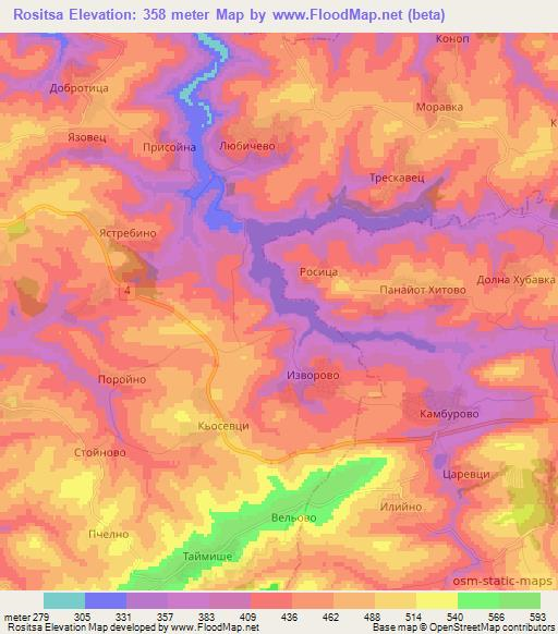 Rositsa,Bulgaria Elevation Map