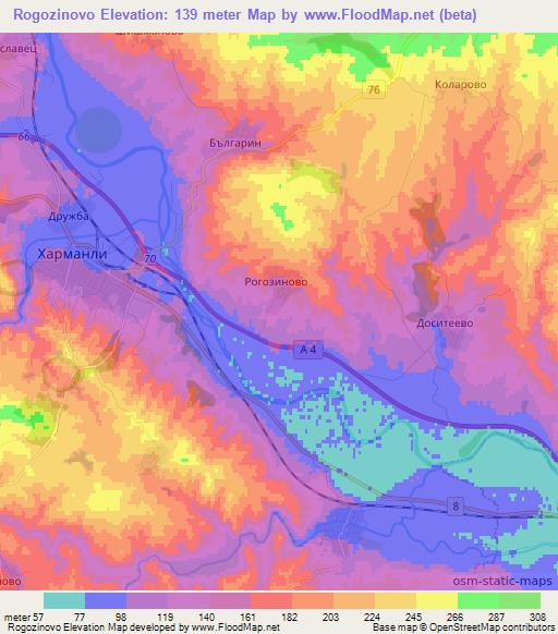 Rogozinovo,Bulgaria Elevation Map