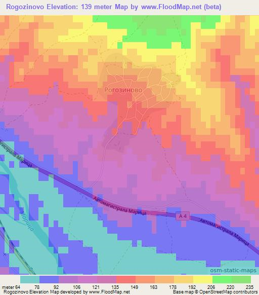 Rogozinovo,Bulgaria Elevation Map