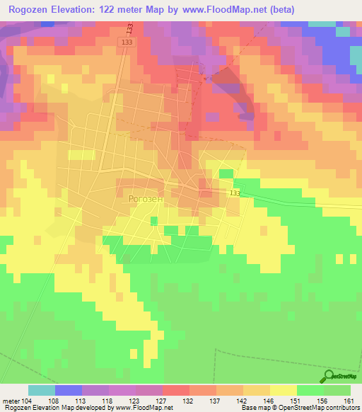 Rogozen,Bulgaria Elevation Map