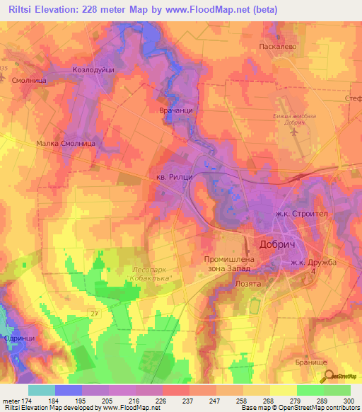 Riltsi,Bulgaria Elevation Map