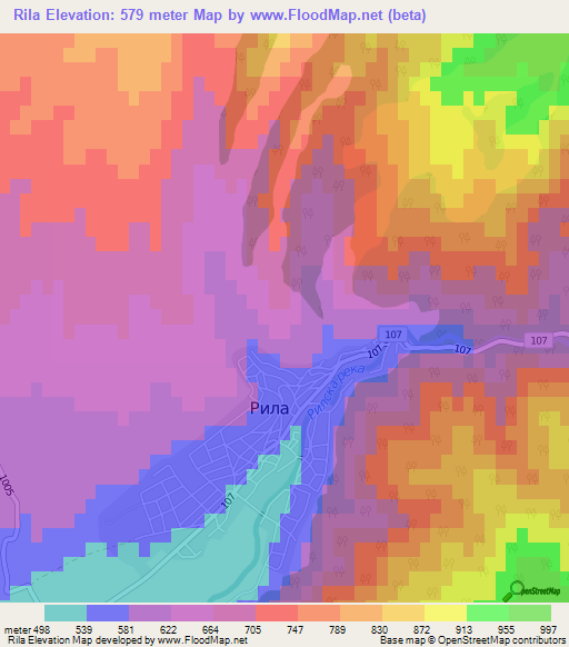 Rila,Bulgaria Elevation Map